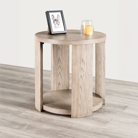 Round End Table Oak