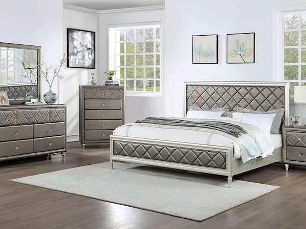5-Piece Queen Upholstered Panel Bedroom Set