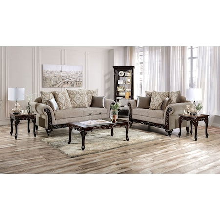Furniture of America Jamael SM6405-LV Traditional Fabric and Faux
