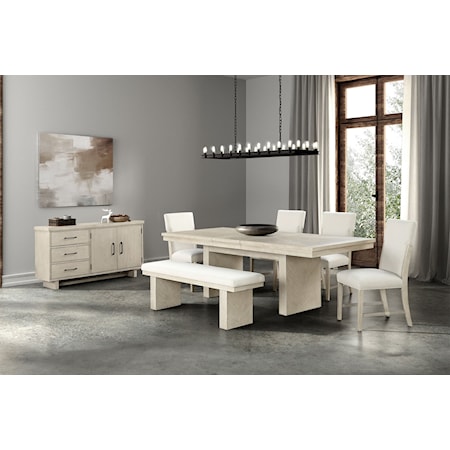 6-Piece Dining Table Set with Bench