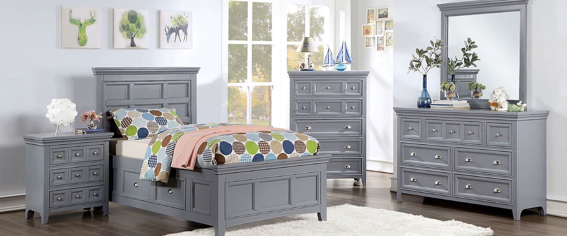 Transitional 4-Piece Twin Bedroom Set