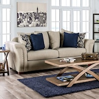 Transitional Belsize Sofa - Beige/Navy