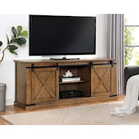 Rustic Sliding Door TV Console - Dark Oak