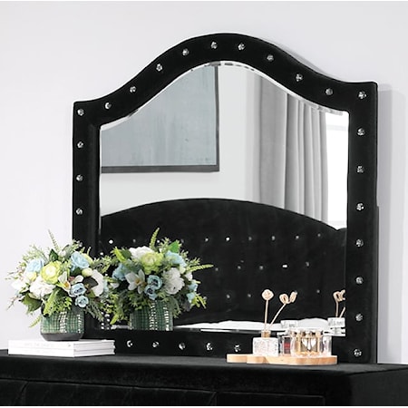 Glam Mirror with Crystal Buttons