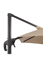 Furniture of America Fera Contemporary 10' Cantilever Umbrella with LED Bulb and Large Base