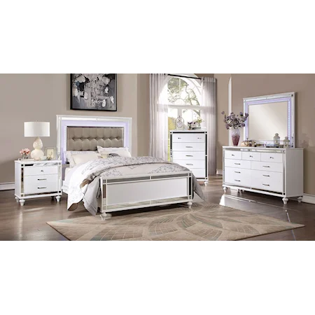 Contemporary 5-Piece Queen Bedroom Set with Two Nightstands