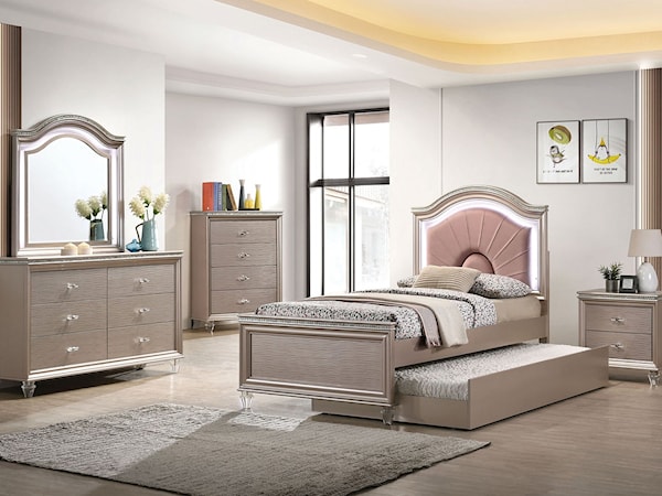 4-Piece Twin Bedroom Set with Trundle