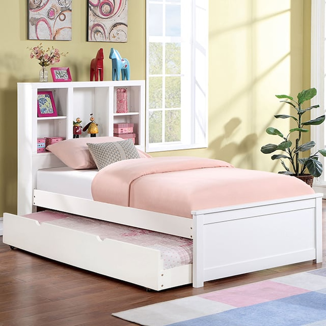 Furniture of America - FOA Marilla Youth Twin Bed with Bookcase Headboard