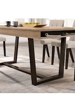 Furniture of America - FOA Gottingen Contemporary Gottingen Trestle Dining Table with Open Storage