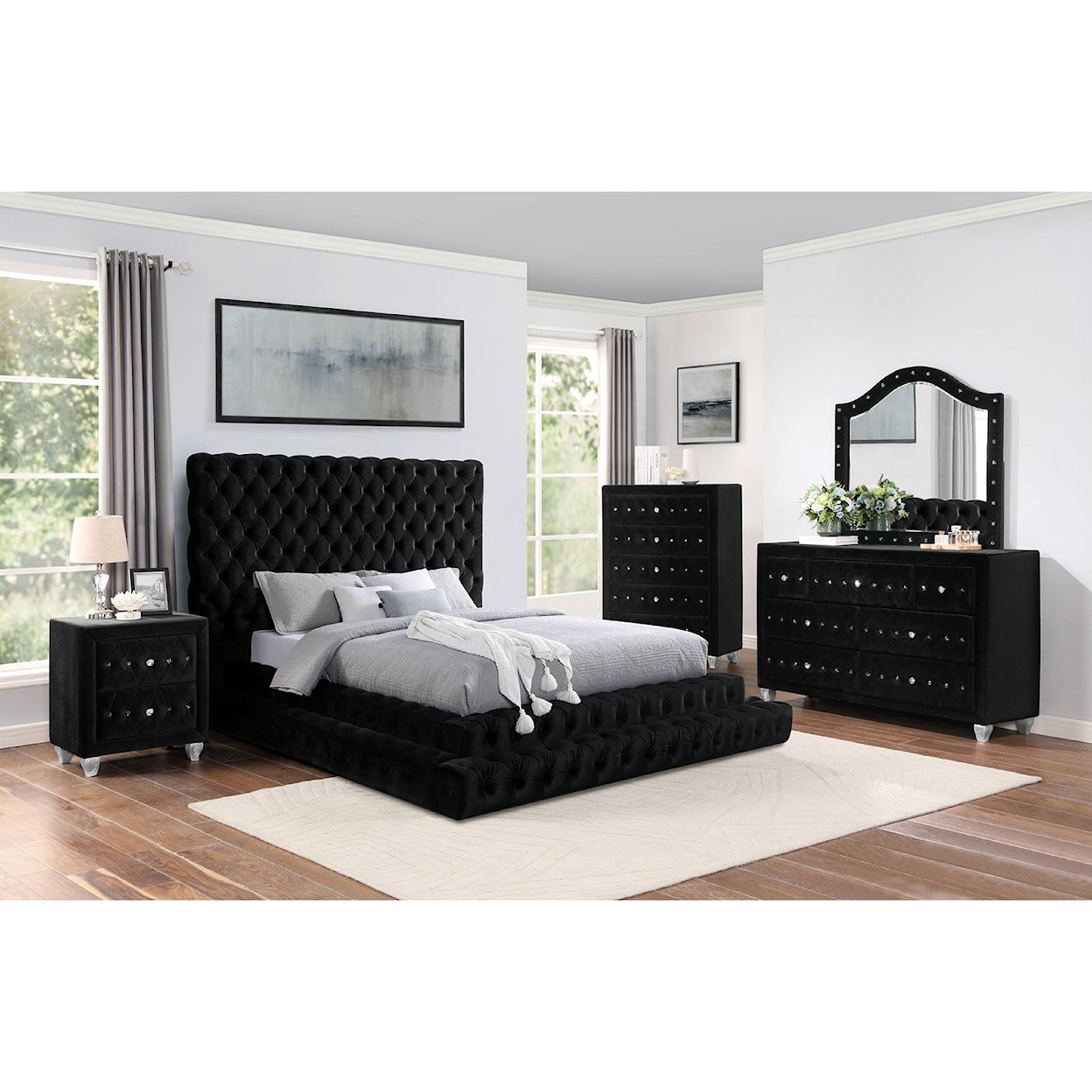 Furniture of America Stefania 4-Piece Queen Bedroom Set