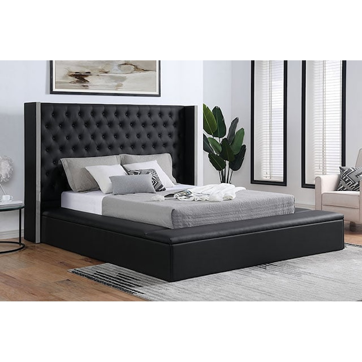 Furniture of America Eudora Upholstered Queen Bed