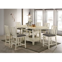 Transitional 7-Piece Counter Height Dining Set