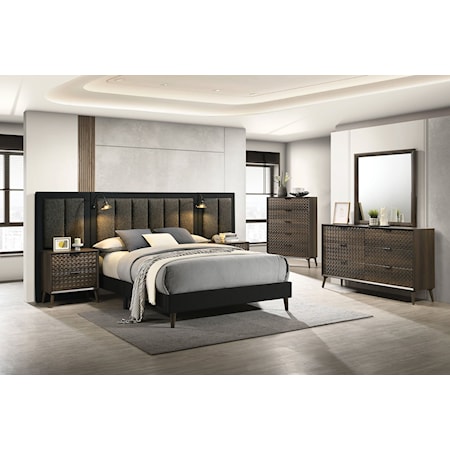 5-Piece Queen Bedroom Set with Wall Panels