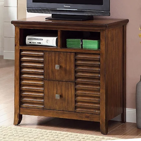 Transitional Media Chest With Felt-Lined Top Drawers