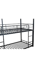 Furniture of America - FOA Felgu Contemporary Triple Twin Metal Bunk Bed with Two Attached Ladders