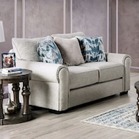 Transitional Laredo Loveseat with Nail-Head Trim