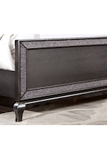 Furniture of America Onyxa Glam Upholstered Queen Panel Bed