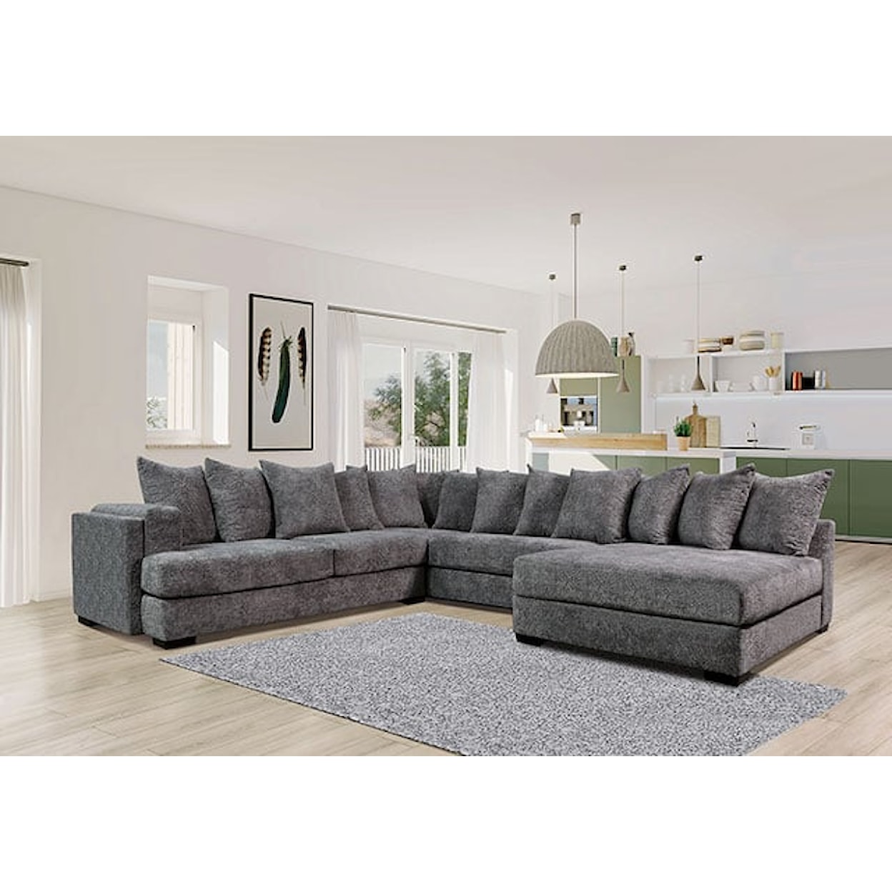 Furniture of America Wolverhampton 3-Piece Sectional