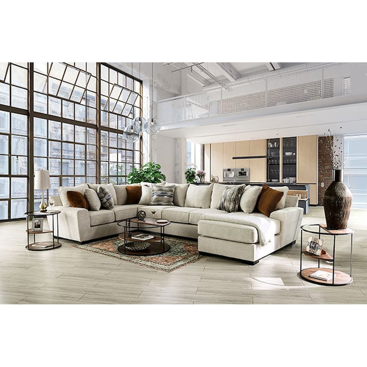 Furniture of America Rusborough Sectional Sofa