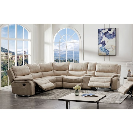 6-Piece Manual Reclining Sectional Sofa