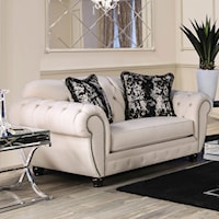Traditional Love Seat with Button Tufting