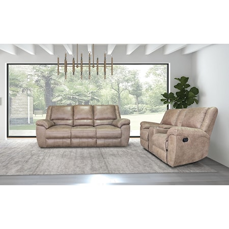 Manual Reclining Sofa and Loveseat Set