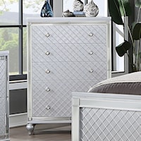 Glam 5-Drawer Chest, Silver