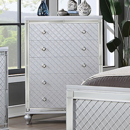 5-Drawer Chest, Silver