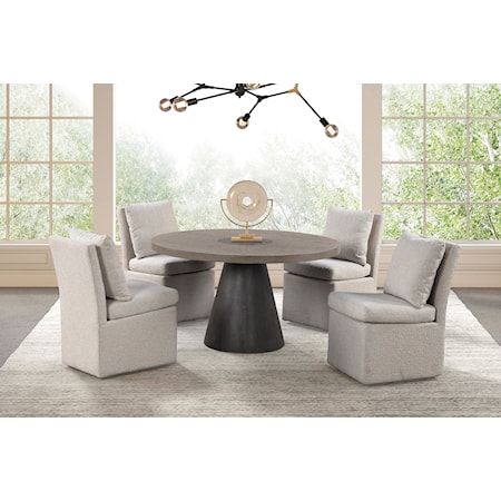 5 Pc. Round Dining Table Set