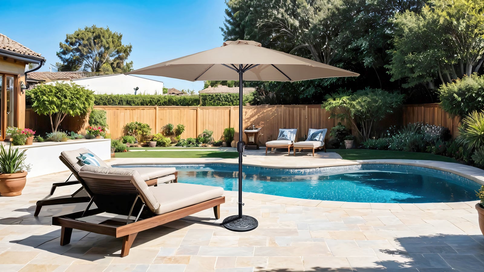 9' Outdoor Umbrella with Base