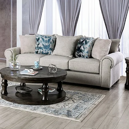Furniture of America - FOA Emilia SM6419-LV Traditional Love Seat with  Ornate Wood Trim, Del Sol Furniture