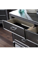 Furniture of America Onyxa Glam 5-Drawer Chest with Felt-lined Top Drawer