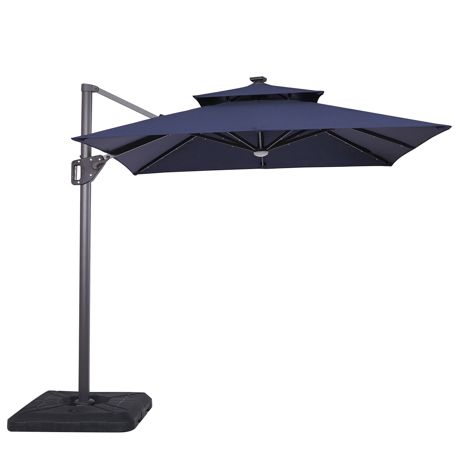 Furniture of America Xico 8' Cantilever Umbrella with LED and Base