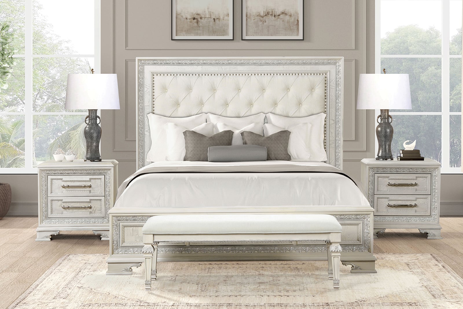 Upholstered Queen Panel Bed