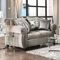 Traditional Love Seat with Nailhead Trim