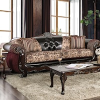 Transitional Sofa with Rolled Arms