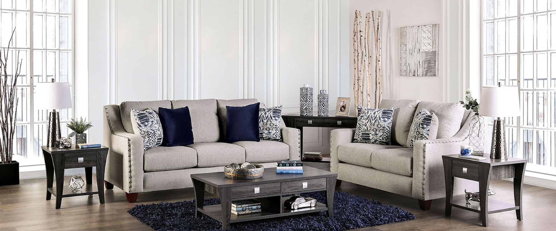 Transitional 2-Piece Living Room Set