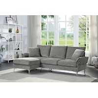 Contemporary Gray Sectional Sofa with Reversible Chaise