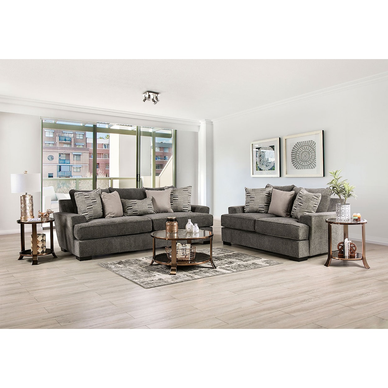 Furniture of America Holborn Sofa and Loveseat
