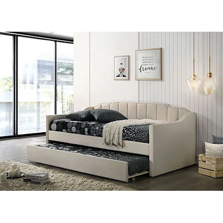 Contemporary Upholstered Daybed with Matching Trundle