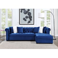 Glam Sectional Sofa with Tufted Cushions