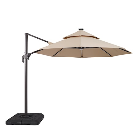 10' Cantilever Umbrella with LED and Base