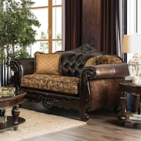 Traditional Love Seat with Rolled Arms