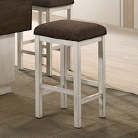 Farmhouse Bingham Upholstered Dining Stool (Set of 2)