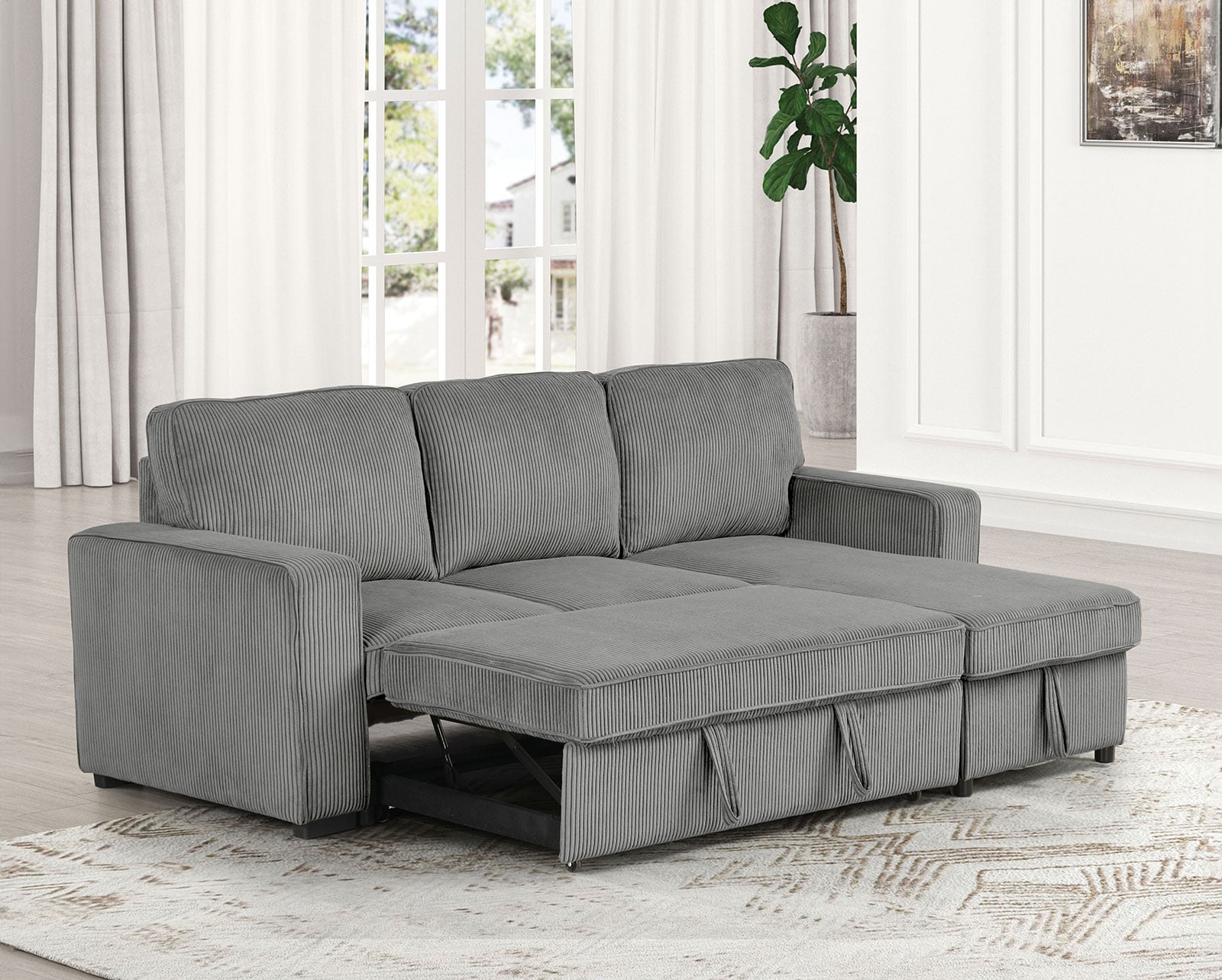 Furniture of America Yves 2-Piece Sectional Sofa