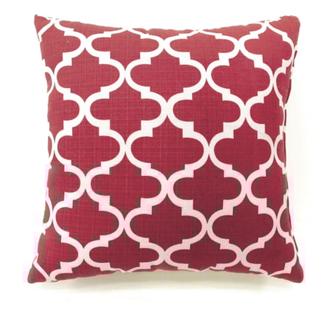 Set of Two 17" X 17" Pillows, Red