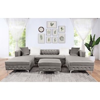 Transitional Sectional Sofa with Ottoman