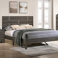 Contemporary King Bed with Plank-Style Headboard