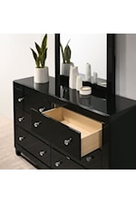 Furniture of America Magdeburg Contemporary Black 2-Drawer Nightstand