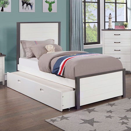 Twin Bed W/ Trundle /Gray